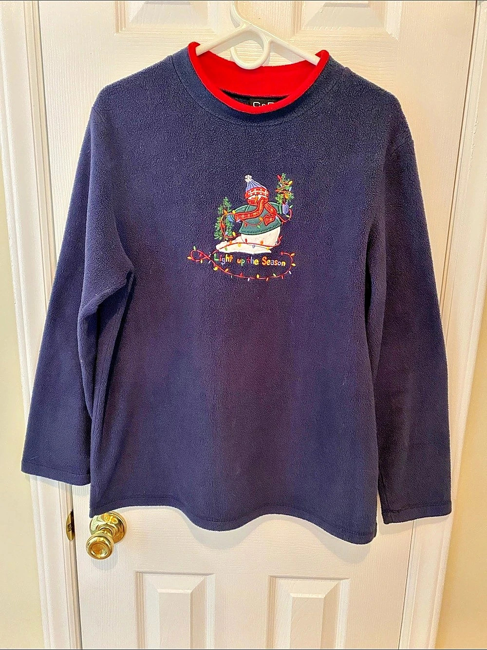 C&B Sports Kids Fleece Pullover Size M (8) Blue & Red